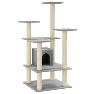 vidaXL Kattenkrabpaal met sisal krabpalen 110 cm lichtgrijs