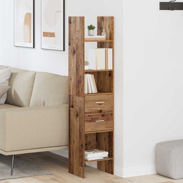 vidaXL Boekenkast Oud hout 40 x 35 x 180 cm Bewerkt hout