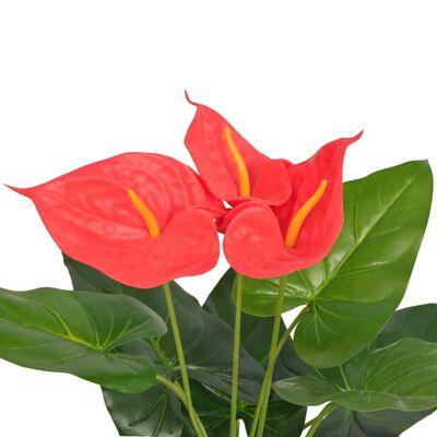 vidaXL Kunst anthurium plant met pot 45 cm rood en geel