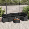 vidaXL Tuinbankenset met opslag 7 pcs Zwart poly rattan