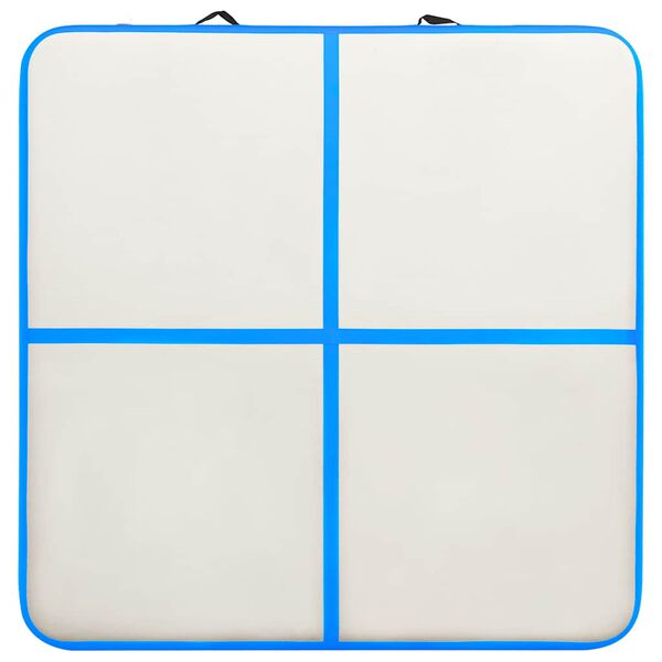 vidaXL Gymnastiekmat met pomp opblaasbaar 200x200x20 cm PVC blauw