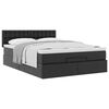vidaXL Ottoman bed met matras 140x190cm kunstleer zwart