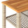 vidaXL Tuintafel 70x38x42 cm poly rattan en acaciahout beige