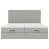 vidaXL Ottoman bed met matrassen 160x200cm fluweel lichtgrijs