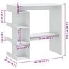 vidaXL Bartafel met opbergrek 100x50x101,5 cm hoogglans wit