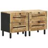 vidaXL Nachtkastje 2 st Naturel 40 x 33 x 46 cm Massief Mango Hout