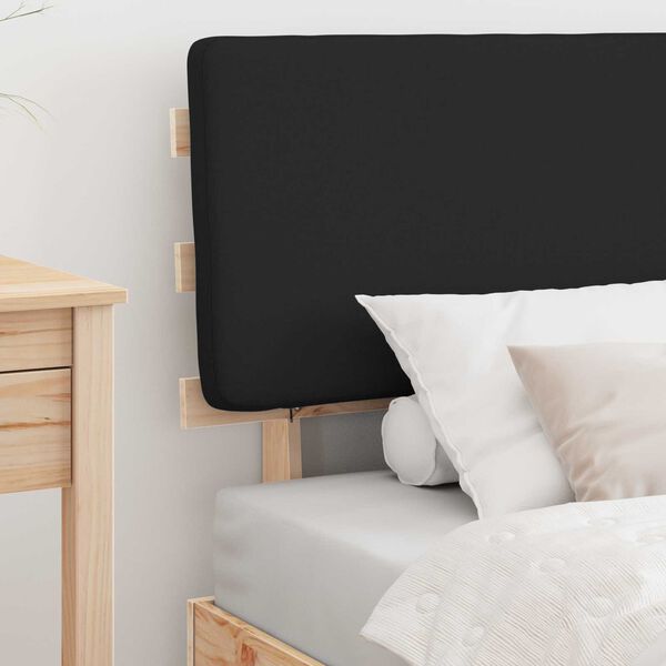 vidaXL Bedframe met Gevoerd Hoofdgedeelte Zwart 80 x 200 cm