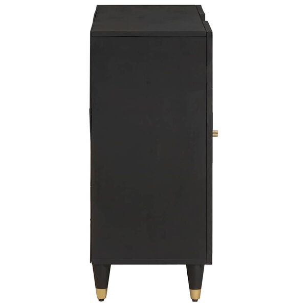 vidaXL Dressoir met plank Zwart 90 x 33 x 75 cm Massief Mango Hout