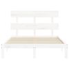 vidaXL Bedframe met hoofdbord massief hout wit