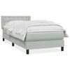 vidaXL Boxspring met matras fluweel lichtgrijs 100x220 cm