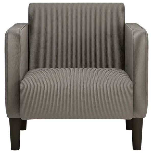 vidaXL Fauteuil met armleuningen 54 cm corduroy stof lichtgrijs