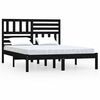 vidaXL Bedframe massief grenenhout zwart 140x200 cm