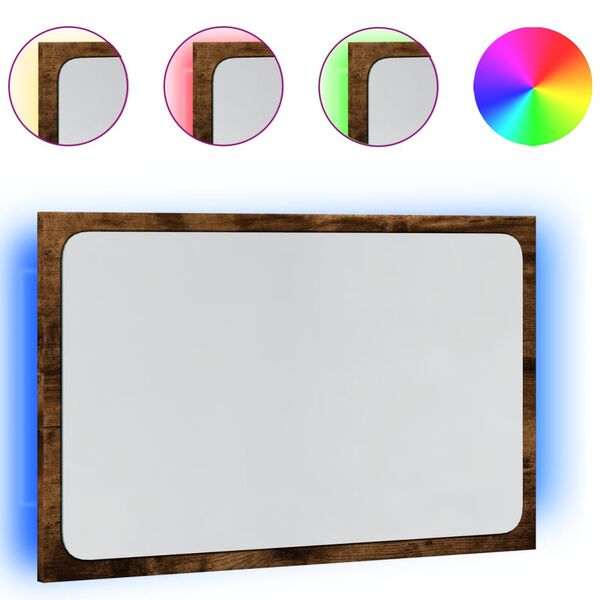 vidaXL Badkamerspiegel met LED 60x8,5x38 cm bewerkt hout sonoma eiken