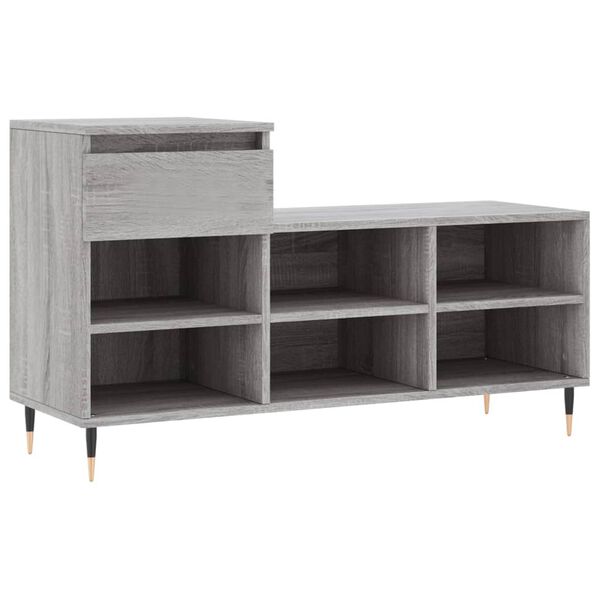 vidaXL Schoenenkast 102x36x60 cm bewerkt hout sonoma grijs