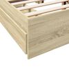 vidaXL Bedframe met lades bewerkt hout sonoma eikenkleurig 135x190 cm