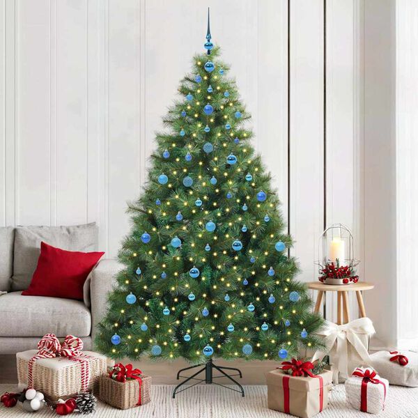 vidaXL Kunstkerstboom met 300 LED met standaard Groen 210 cm PE en PVC