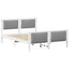 vidaXL Bedframe Wit en lichtgrijs 140 x 190 cm Massief grenenhout