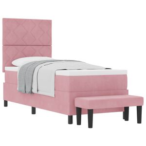 vidaXL Boxspring bed met matras Roze 80 x 200 cm Fluweel