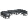vidaXL Tuin Sofa Set met kussen 10 pcs Zwart Aluminium