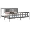 vidaXL Bedframe met hoofdbord massief grenenhout grijs 180x200 cm