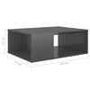 vidaXL Salontafel 90x67x33 cm bewerkt hout hoogglans grijs