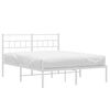 vidaXL Bedframe met hoofdbord metaal wit 140x190 cm