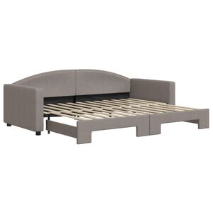 vidaXL Slaapbank met onderschuifbed 90x200 cm stof taupe