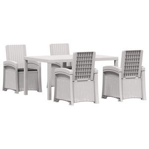 vidaXL Tuin eettafelset 5 st Wit en antracietkleurig PP