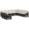 vidaXL Tuinbankenset 10 st Zwart poly rattan