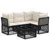 vidaXL Tuinbankenset 5 st Zwart poly rattan