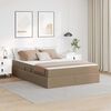 vidaXL Opbergbed met matras Cappuccino 140 x 200 cm Nep Leer