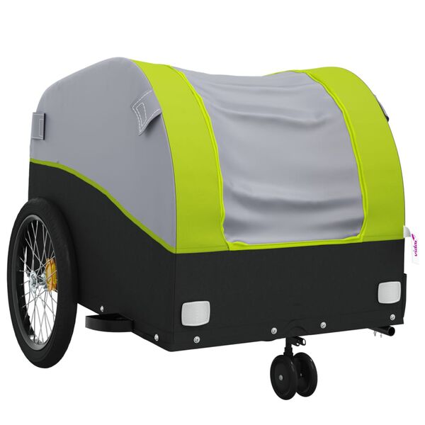 vidaXL Fietstrailer 30 kg ijzer zwart en groen