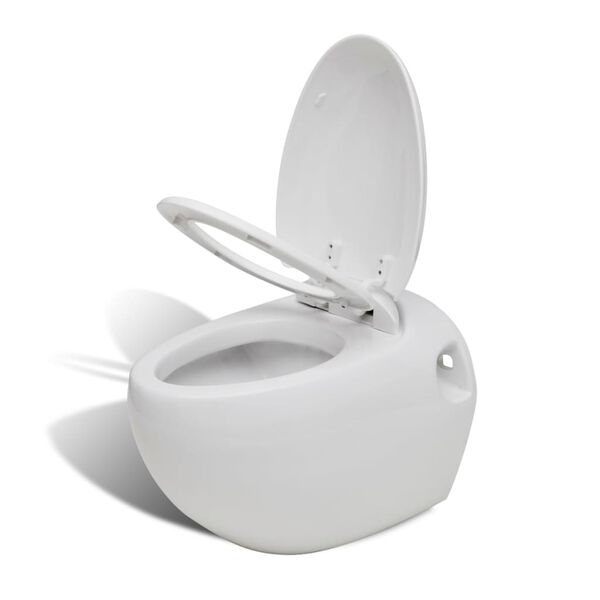 vidaXL Wandtoilet en bidet set wit