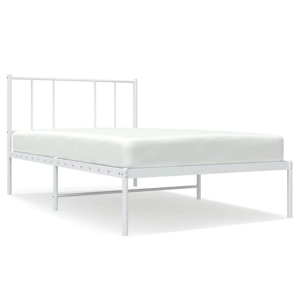 vidaXL Bedframe met hoofdbord metaal wit 80x200 cm