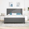 vidaXL LED Box Spring Bed Lichtgrijs en wit. 180 x 200 cm Katoen Stof