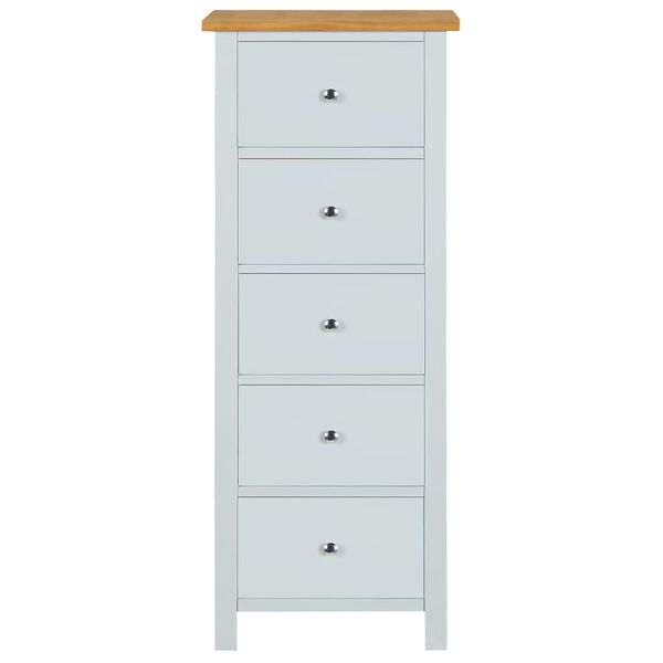 vidaXL Ladekast hoog 45x32x115 cm massief eikenhout