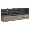 vidaXL 8-delige Loungeset met kussens poly rattan grijs