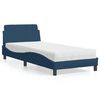 vidaXL Bed met matras "Dover" stof blauw 90x190 cm