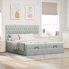 vidaXL Ottoman bed met matrassen 180x200cm fluweel lichtgrijs