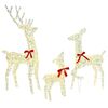 vidaXL Rendier Familie met 300 LED 3 pcs Warmwit 67 x 26 x 127 cm PET