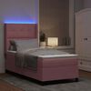 vidaXL Boxspringbed met matras met LED Roze 90 x 200 cm Fluweel