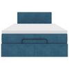 vidaXL Bed poef met matras 120x190 cm fluweel donkerblauw