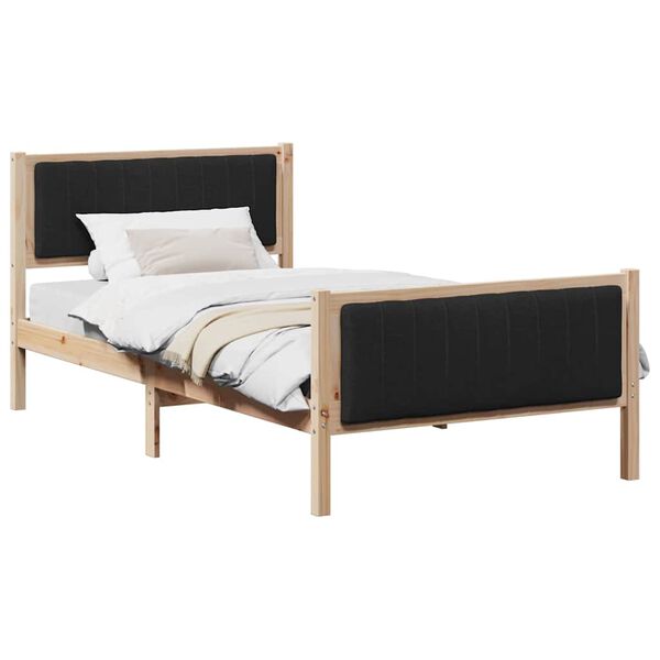 vidaXL Bedframe Bruin en zwart 100 x 200 cm Massief grenenhout