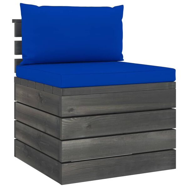 vidaXL 5-delige Loungeset met kussens pallet massief grenenhout