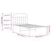 vidaXL Bedframe met hoofdbord metaal zwart 100x200 cm