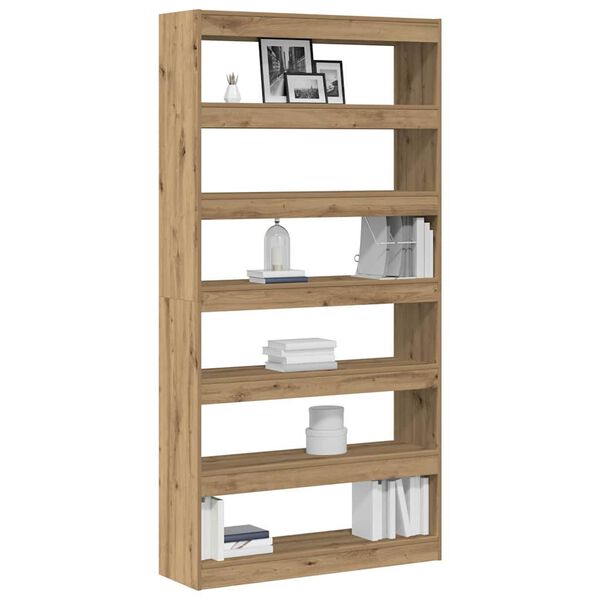 vidaXL Boekenkast Zwart Eiken 100 x 30 x 198 cm Bewerkt hout