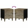 vidaXL Nachtkastjes 2 st 40x33x46 cm massief mangohout lichtgrijs