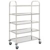 vidaXL Keukentrolley 5-laags 107x55x147 cm roestvrij staal