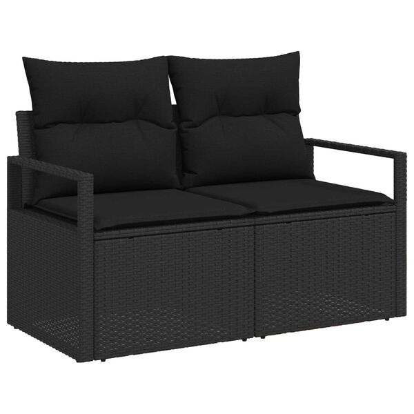 vidaXL Tuin Sofa Set met kussen met opslag poly rattan