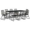 vidaXL 9-delige Tuinset PVC-rattan zwart